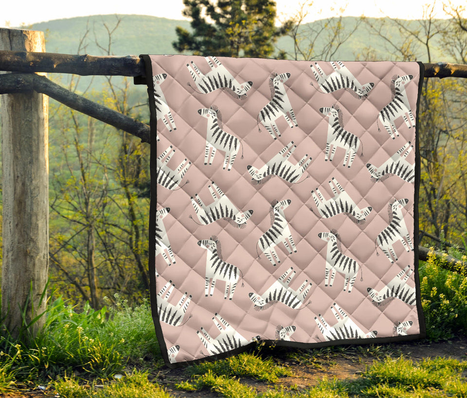 Cute Zebra Pattern Premium Quilt