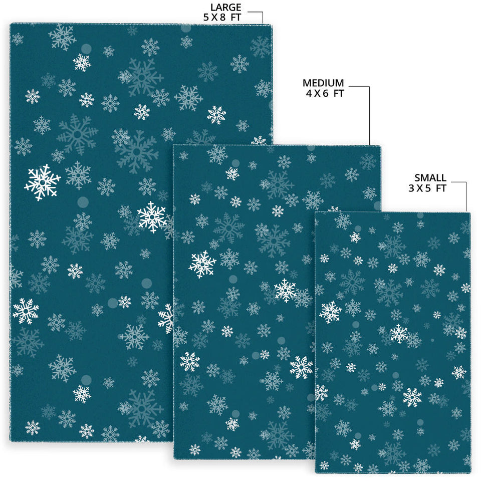 Snowflake Pattern Dark Background Area Rug