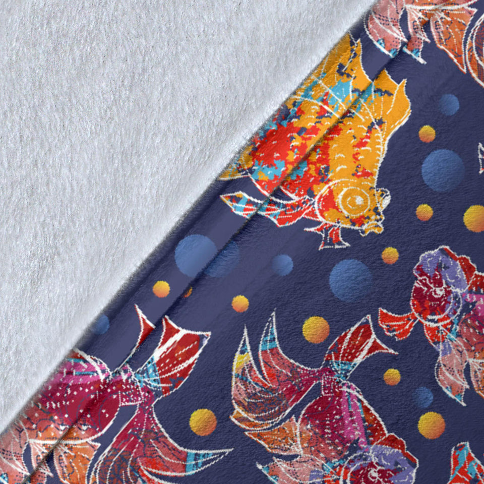 Goldfish Pattern Print Design 05 Premium Blanket