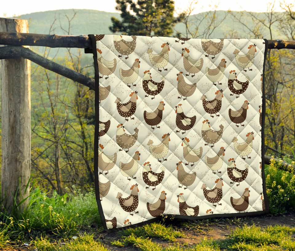 Cute Rooster Chicken Cock Premium Quilt