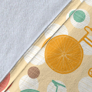 Bicycle Pattern Print Design 01 Premium Blanket