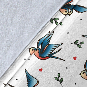 Swallow Pattern Print Design 04 Premium Blanket