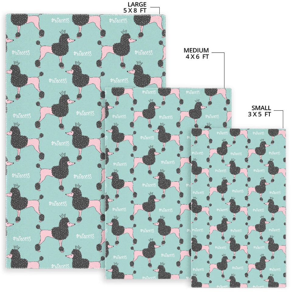 Poodle Dog Green Background Area Rug