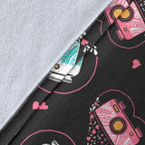 Camera Pattern Print Design 04 Premium Blanket