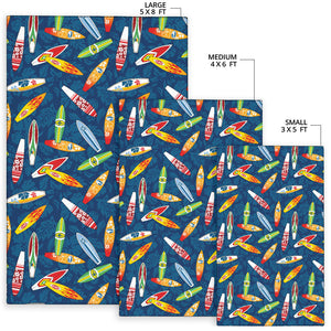 Surfboard Pattern Print Design 01 Area Rug