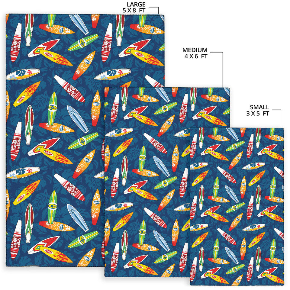 Surfboard Pattern Print Design 01 Area Rug