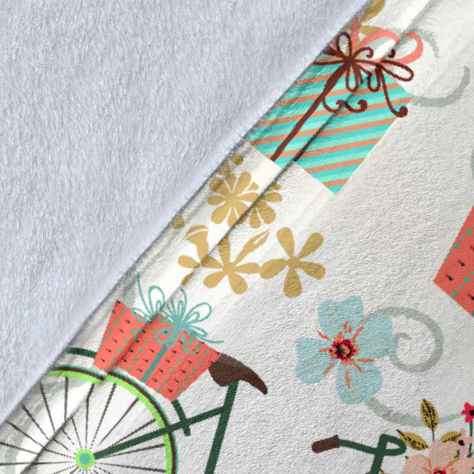 Bicycle Pattern Print Design 05 Premium Blanket