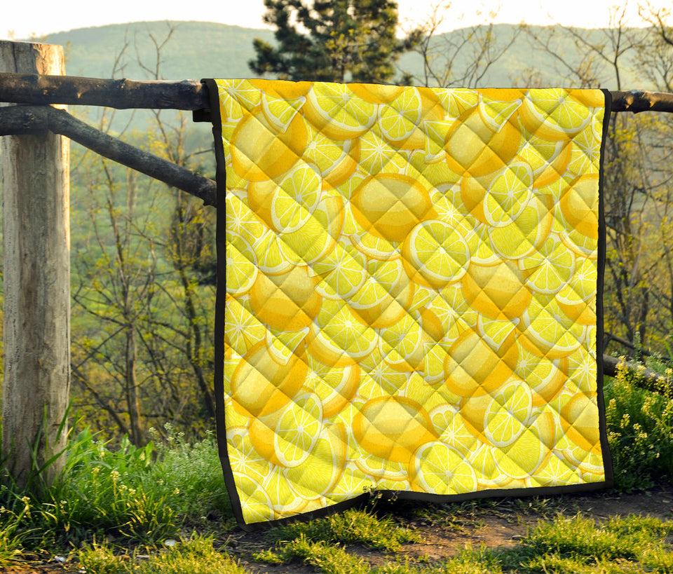 Lemon Pattern Premium Quilt