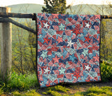 Hand Drawn Colorful Starfish Premium Quilt
