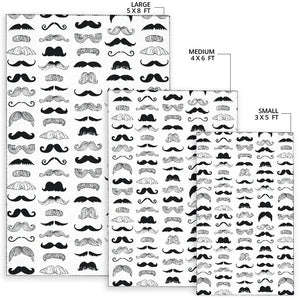 Mustache Beard Pattern Print Design 04 Area Rug