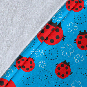 Ladybug Pattern Print Design 02 Premium Blanket