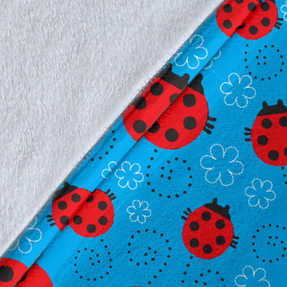 Ladybug Pattern Print Design 02 Premium Blanket