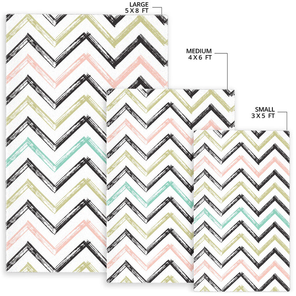 Zigzag  Chevron Paint Pattern Area Rug