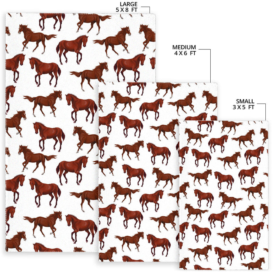 Horses Running Pattern Background Area Rug