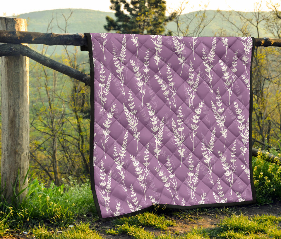 Lavender Flowers Purple Pattern Premium Quilt