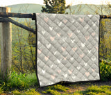 Heart Pattern Gray Background Premium Quilt