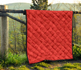 Strawberry Pattern Red Background Premium Quilt