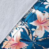 Hibiscus Pattern Print Design 02 Premium Blanket