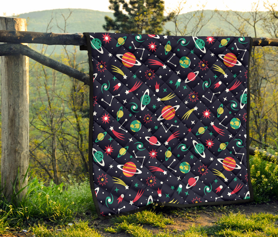 Colorful Space Pattern Planet Star Premium Quilt