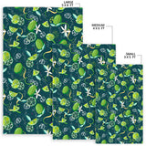 Lime Ice Flower Pattern Area Rug