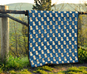 Golden Retriever Pattern Print Design 03 Premium Quilt