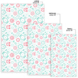 Clock Time Pattern Blackground Area Rug