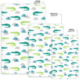 Watercolor Crocodile Pattern Area Rug