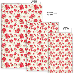 Rose Pattern Print Design 01 Area Rug