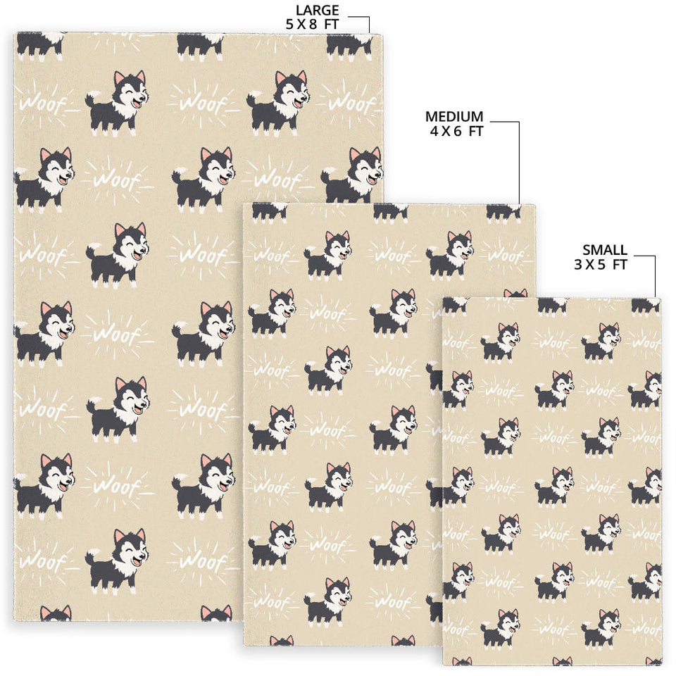 Cute Siberian Husky Area Rug