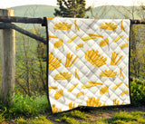 French Fries White Paper Box Pattern Premium Quilt