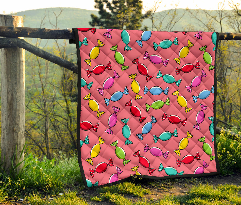 Colorful Wrapped Candy Pattern Premium Quilt