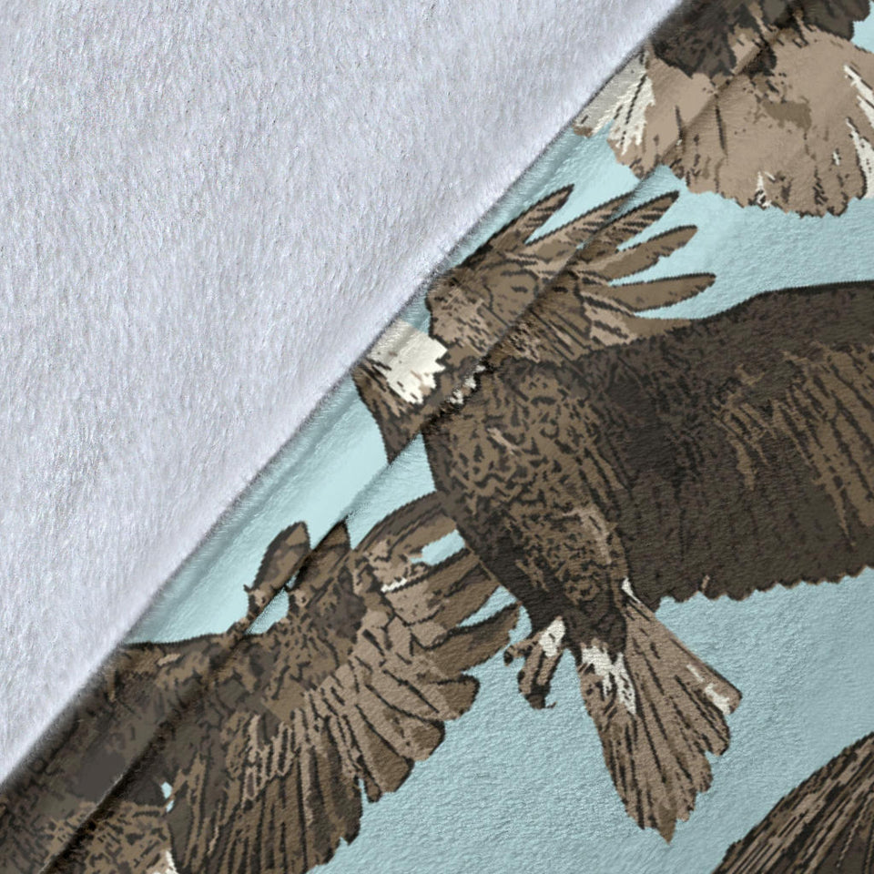 Eagle Pattern Print Design 01 Premium Blanket