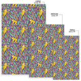 Cute Yellow Monkey Leaves Pattern Area Rug