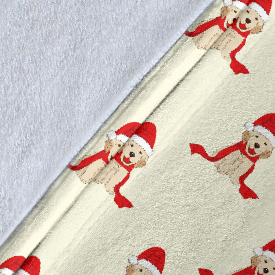 Golden Retriever Pattern Print Design 01 Premium Blanket