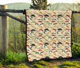 Mustache Beard Pattern Print Design 03 Premium Quilt