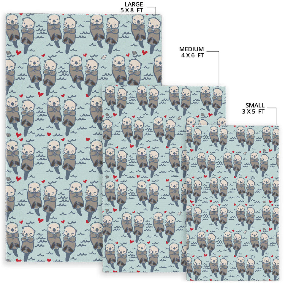 Lovely Sea Otter Pattern Area Rug