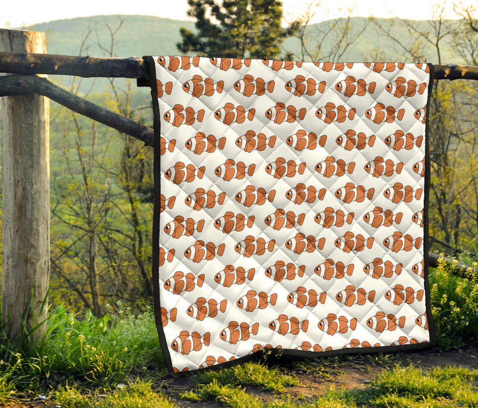 Clown Fish Pattern Print Design 05 Premium Quilt