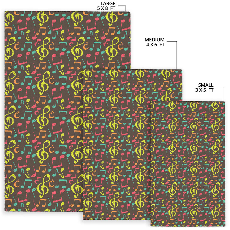 Music Notes Pattern Print Design 05 Area Rug