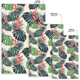 Heliconia Flowers, Palm And Monstera Leaves Area Rug