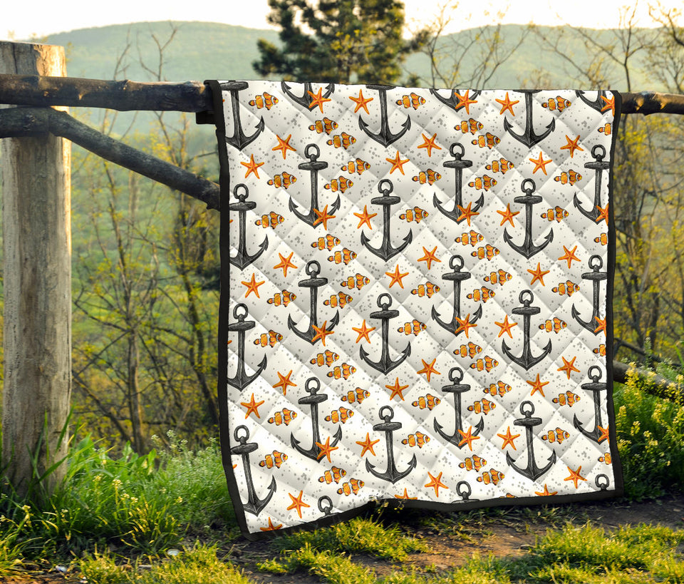 Clown Fish Pattern Print Design 02 Premium Quilt