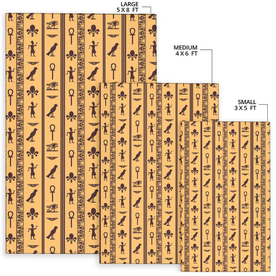 Egypt Hieroglyphics Pattern Print Design 02 Area Rug
