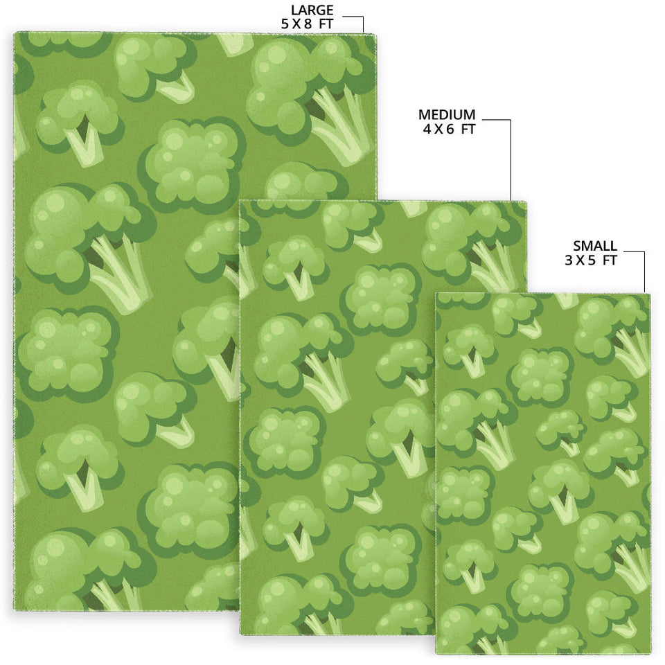 Broccoli Pattern Green Background Area Rug