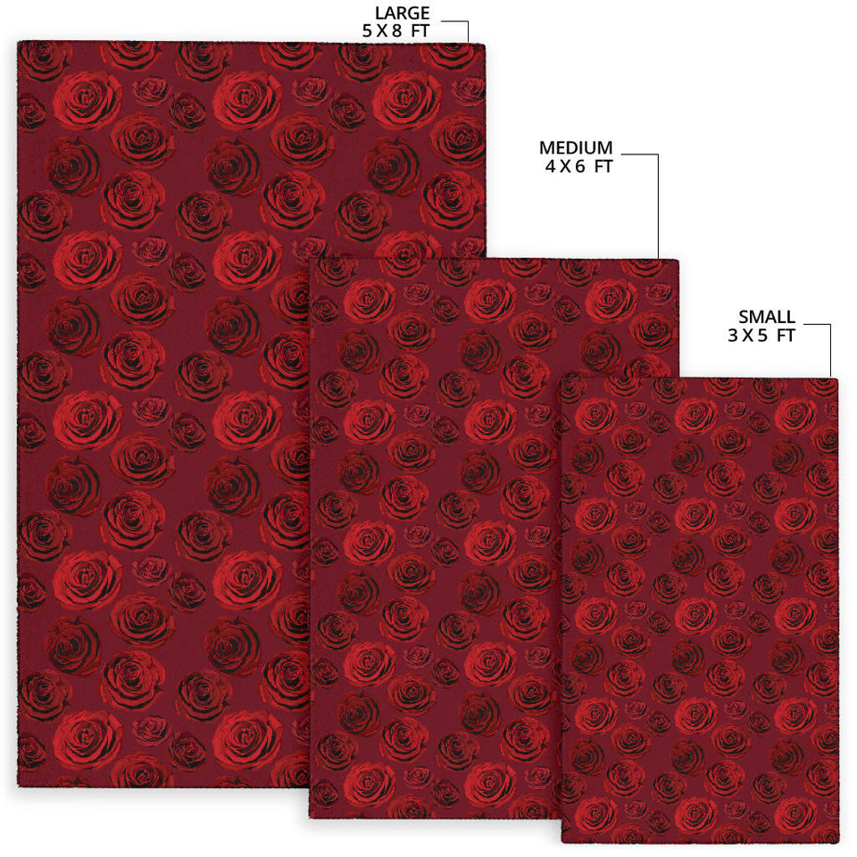 Rose Pattern Print Design 03 Area Rug