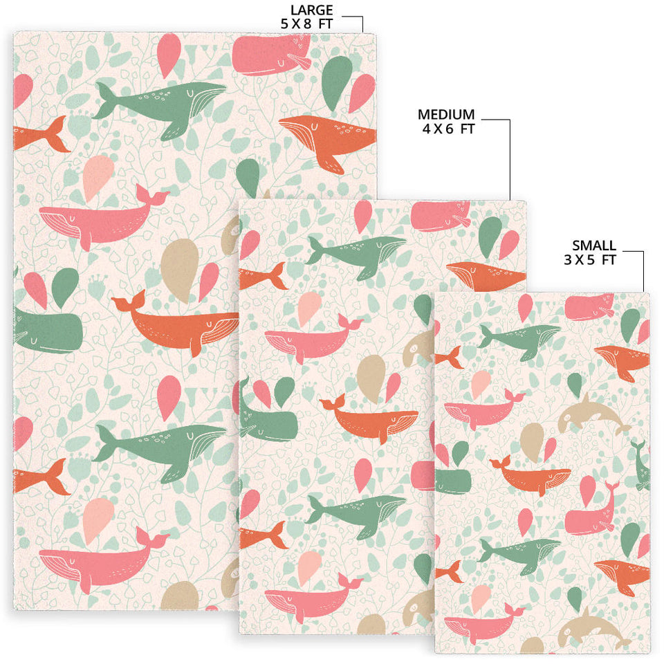Cute Whale Pattern Area Rug