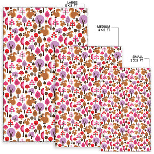 Squirrel Pattern Print Design 02 Area Rug