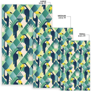 Toucan Tropical Leaves Design Pattern  Area Rug