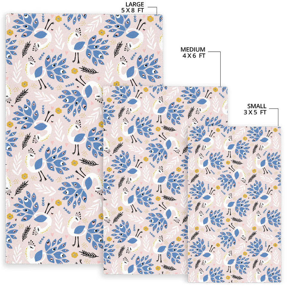 Cute Peacock Pattern Area Rug