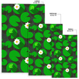 Frog Waterlily Pattern Area Rug