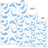 Blue Whale Pattern Area Rug