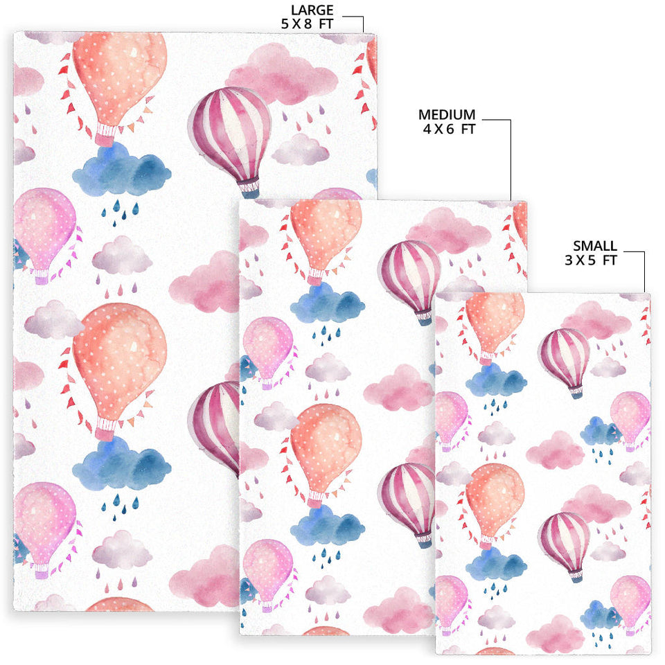 Watercolor Air Balloon Cloud Pattern Area Rug